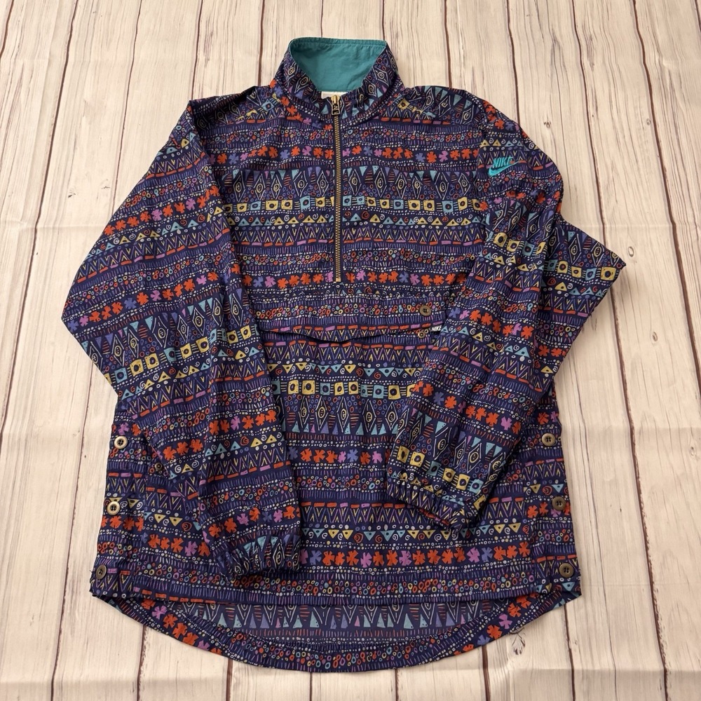 Nike Vintage Women's Anorak Pullover Quarter Zip Aztec Size‎ Small Purple